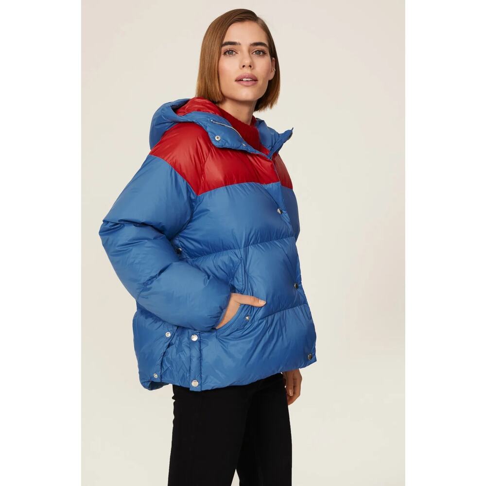 rag & bone Joelle Puffer Jacket Red‎ Blue Size Large